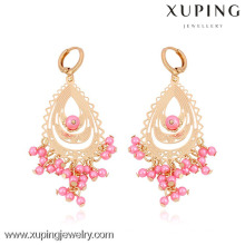 29710- Xuping European Design Bead Chandelier Earring Gold Models